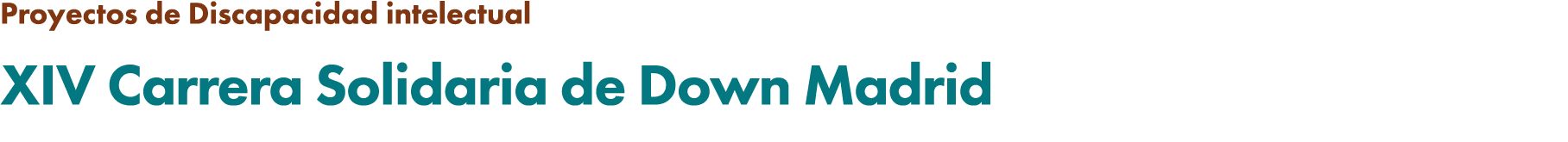Proyectos de Discapacidad intelectual XIV Carrera Solidaria de Down Madrid