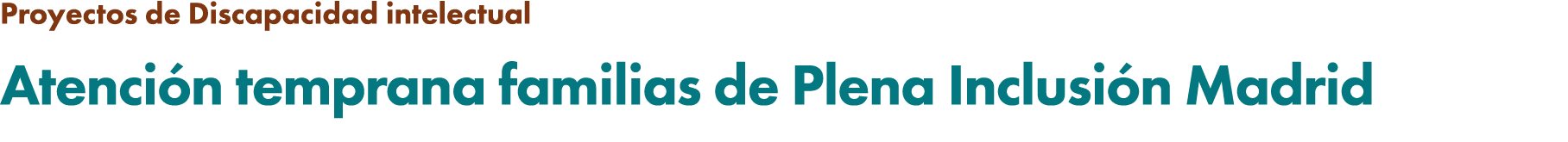 Proyectos de Discapacidad intelectual Atenci n temprana familias de Plena Inclusi n Madrid