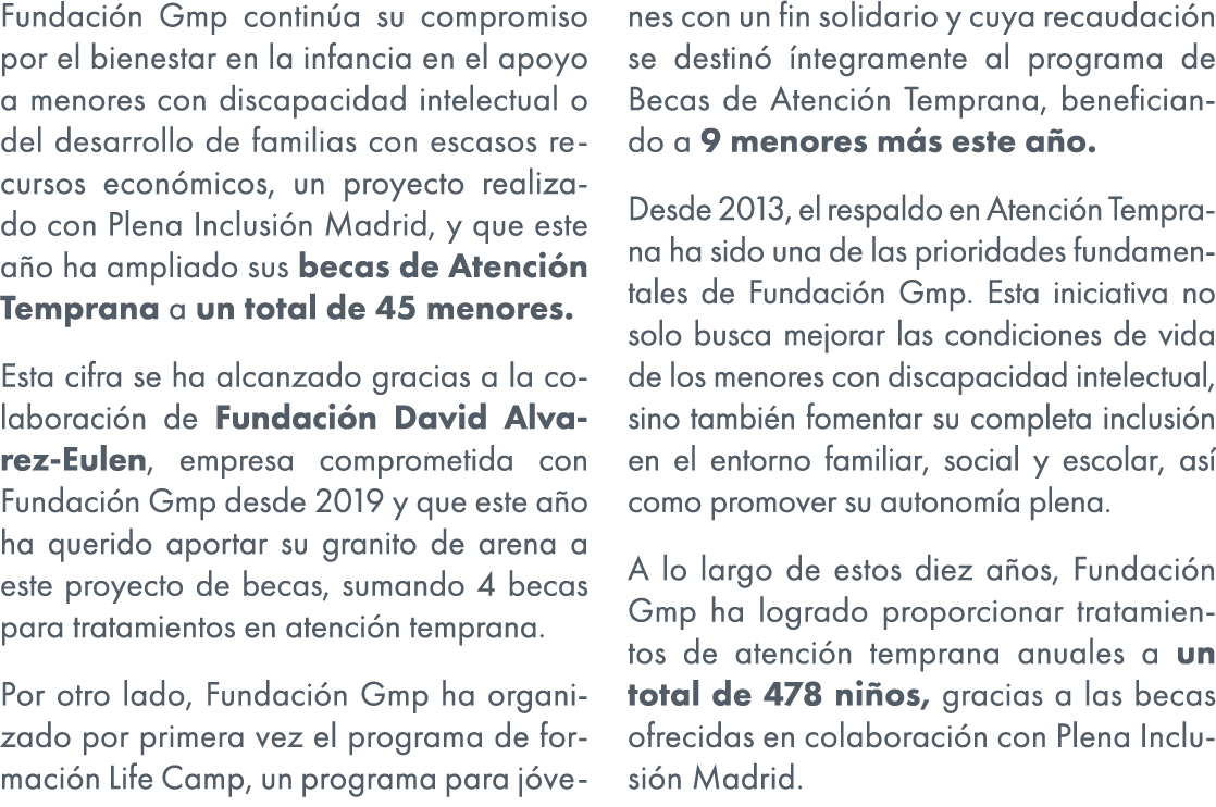 Fundaci n Gmp contin a su compromiso por el bienestar en la infancia en el apoyo a menores con discapacidad intelectu...