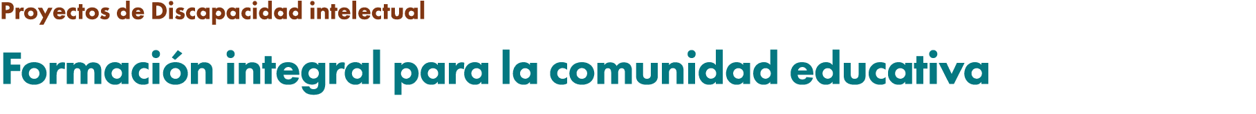 Proyectos de Discapacidad intelectual Formaci n integral para la comunidad educativa