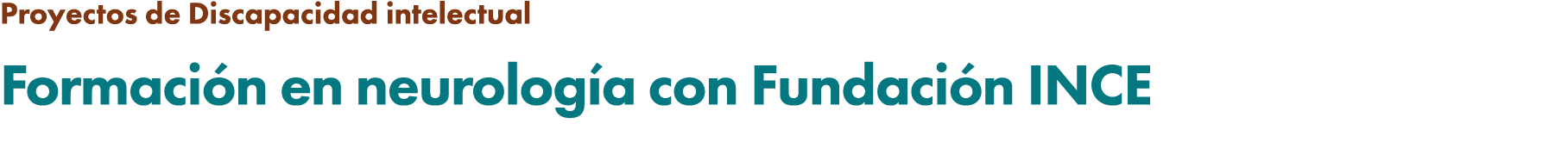 Proyectos de Discapacidad intelectual Formaci n en neurolog a con Fundaci n INCE