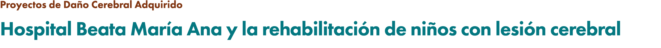 Proyectos de Da o Cerebral Adquirido Hospital Beata Mar a Ana y la rehabilitaci n de ni os con lesi n cerebral