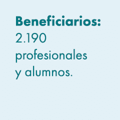 Beneficiarios: 2.190 profesionales y alumnos. 