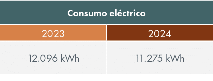 Consumo el ctrico,2023,2024,12.096 kWh,11.275 kWh