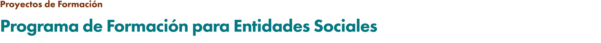 Proyectos de Formaci n Programa de Formaci n para Entidades Sociales