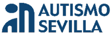 Logotipo en azul con un dise o abstracto y las palabras “Autismo Sevilla" en may sculas. Descripci n generada con IA