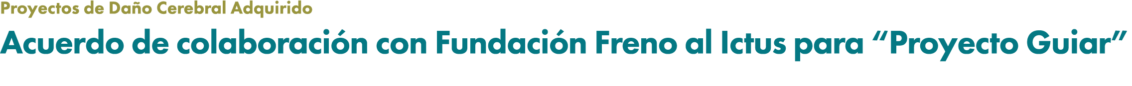 Proyectos de Da o Cerebral Adquirido Acuerdo de colaboraci n con Fundaci n Freno al Ictus para “Proyecto Guiar” 