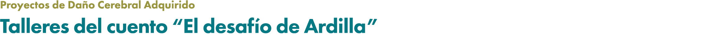 Proyectos de Da o Cerebral Adquirido Talleres del cuento “El desaf o de Ardilla” 