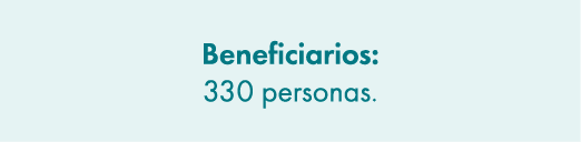 Beneficiarios: 330 personas. 