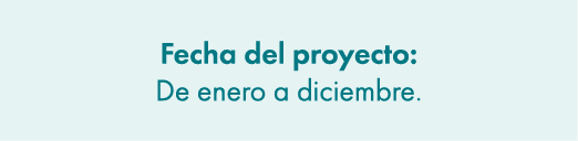 Fecha del proyecto: De enero a diciembre.