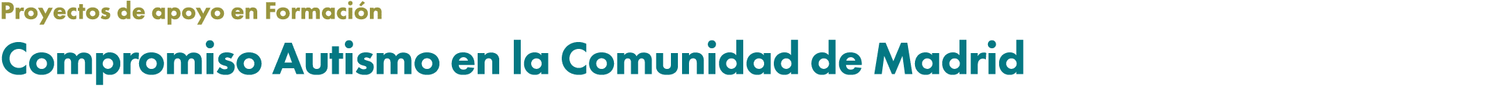 Proyectos de apoyo en Formaci n Compromiso Autismo en la Comunidad de Madrid
