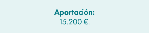 Aportaci n: 15.200 €.