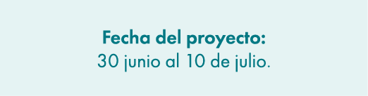 Fecha del proyecto: 30 junio al 10 de julio.