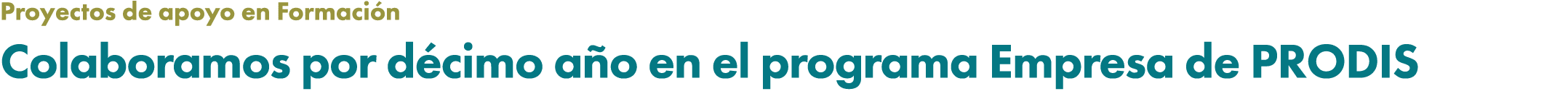 Proyectos de apoyo en Formaci n Colaboramos por d cimo a o en el programa Empresa de PRODIS