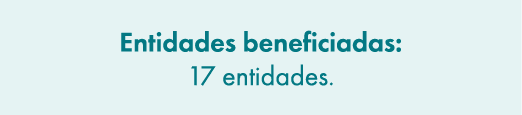 Entidades beneficiadas: 17 entidades.
