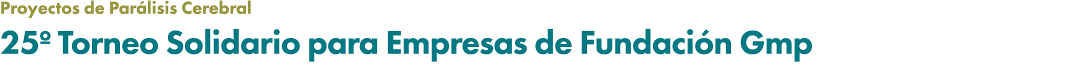Proyectos de Par lisis Cerebral 25º Torneo Solidario para Empresas de Fundaci n Gmp