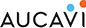 Logotipo con la palabra “AUCAVI" en letras negras y dos c rculos, uno azul y otro naranja, sobre las letras. Descripci n generada con IA