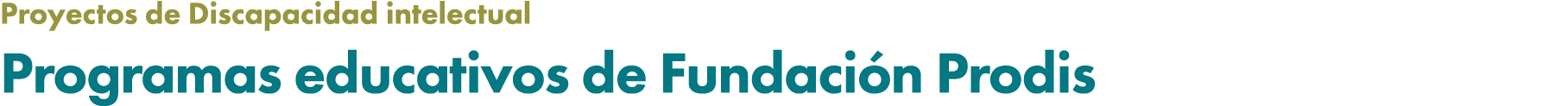 Proyectos de Discapacidad intelectual Programas educativos de Fundaci n Prodis