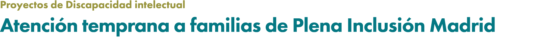 Proyectos de Discapacidad intelectual Atenci n temprana a familias de Plena Inclusi n Madrid