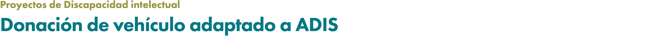 Proyectos de Discapacidad intelectual Donaci n de veh culo adaptado a ADIS