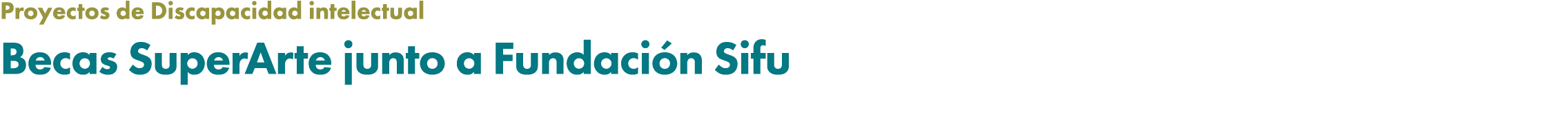 Proyectos de Discapacidad intelectual Becas SuperArte junto a Fundaci n Sifu