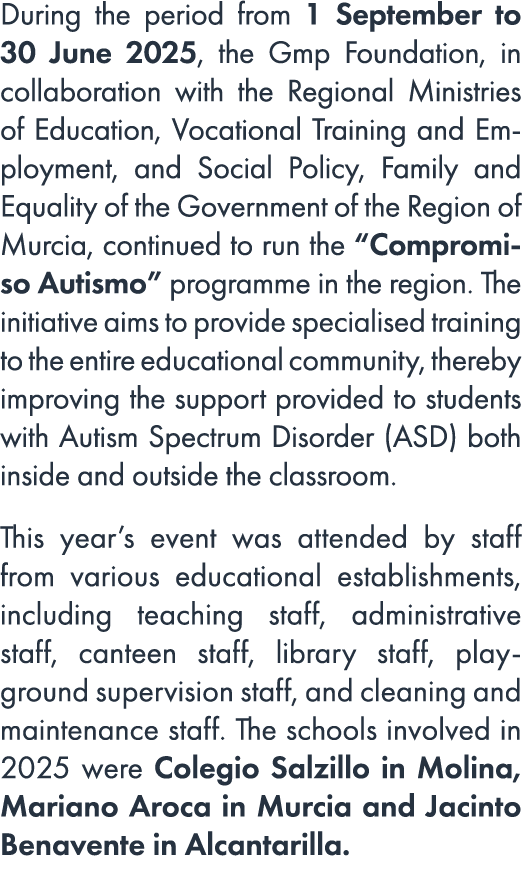During the period from 1 September to 30 June 2025, the Gmp Foundation, in collaboration with the Regional Ministries...