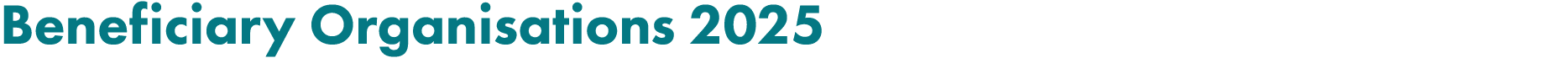 Beneficiary Organisations 2025