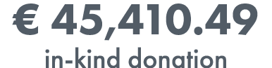 € 45,410.49 in kind donation
