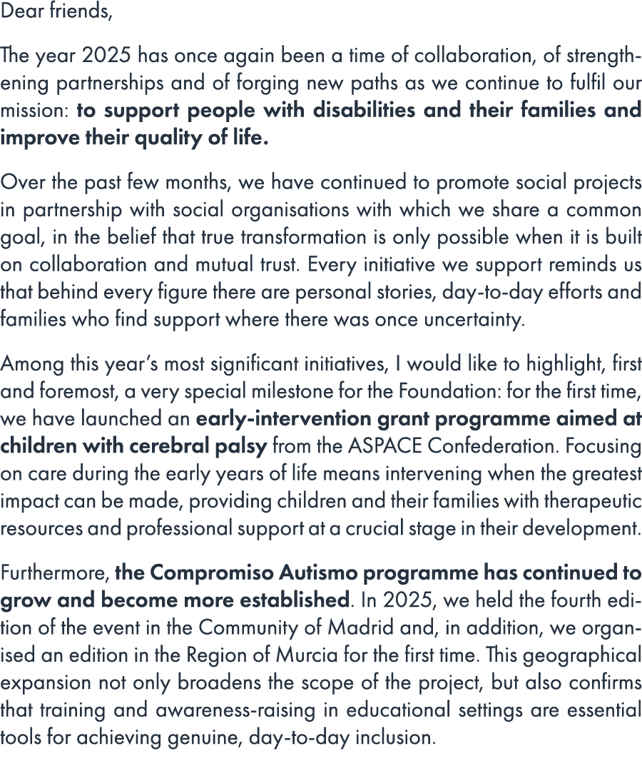 Dear friends, The year 2025 has once again been a time of collaboration, of strengthening partnerships and of forging...