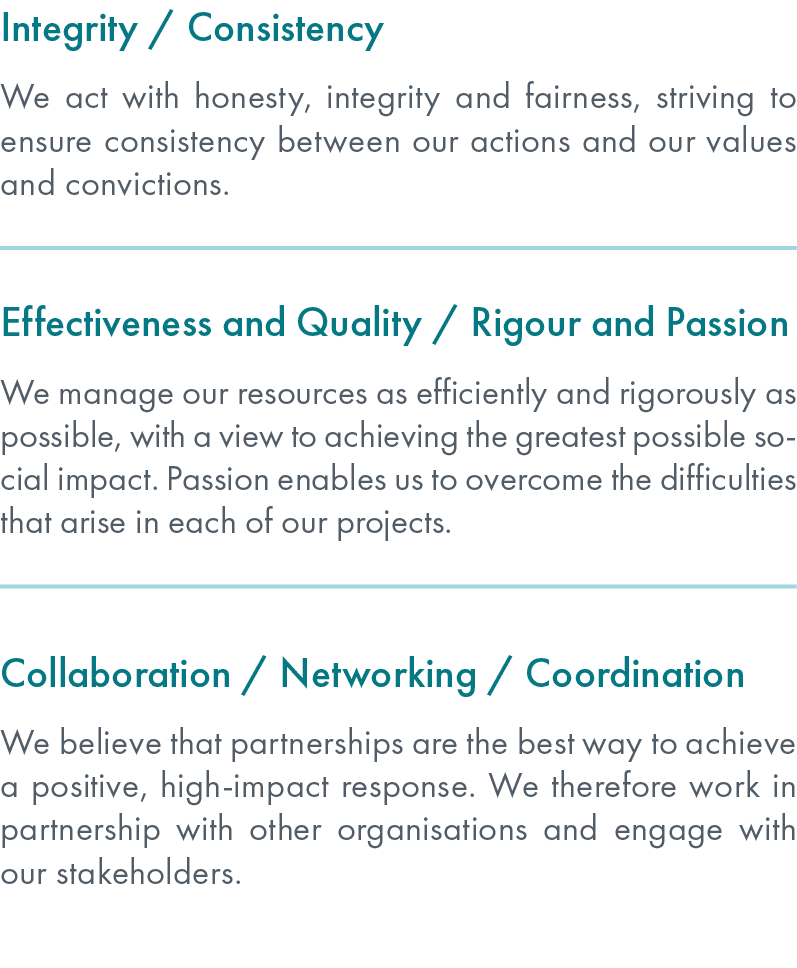Integrity / Consistency We act with honesty, integrity and fairness, striving to ensure consistency between our actio...