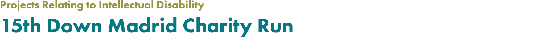 Projects Relating to Intellectual Disability 15th Down Madrid Charity Run