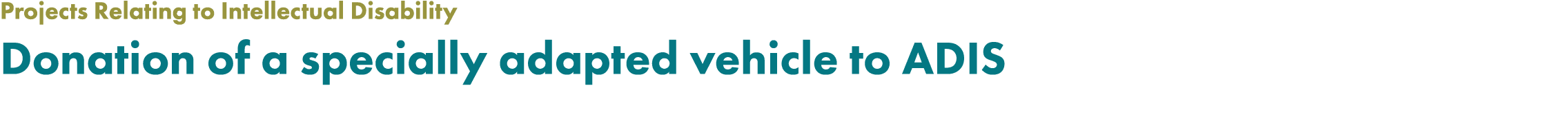 Projects Relating to Intellectual Disability Donation of a specially adapted vehicle to ADIS