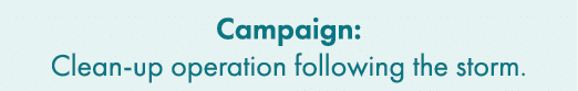 Campaign: Clean up operation following the storm. 