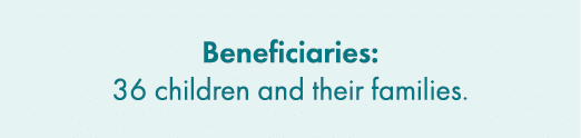 Beneficiaries: 36 children and their families.