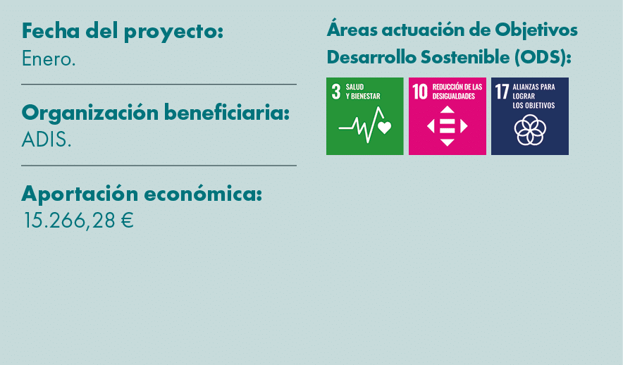 Fecha del proyecto: Enero. Organizaci n beneficiaria: ADIS. Aportaci n econ mica: 15.266,28 € reas actuaci n de Obje...
