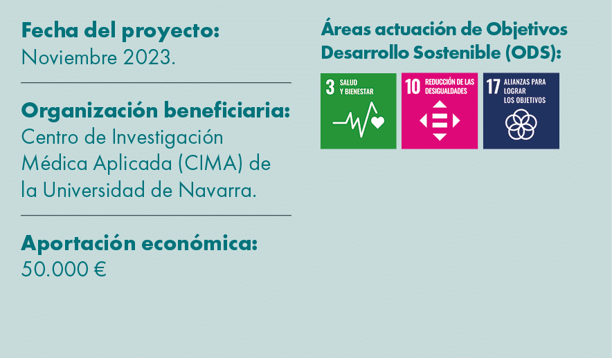 Fecha del proyecto: Noviembre 2023. Organizaci n beneficiaria: Centro de Investigaci n M dica Aplicada (CIMA) de la U...