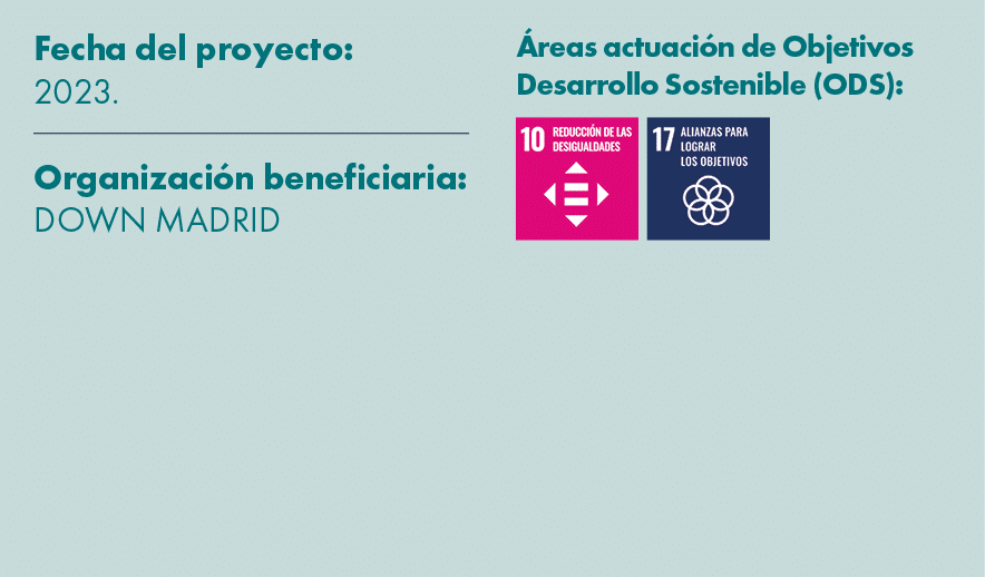 Fecha del proyecto: 2023. Organizaci n beneficiaria: Down Madrid reas actuaci n de Objetivos Desarrollo Sostenible (...