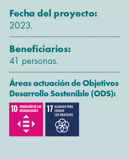 Fecha del proyecto: 2023. Beneficiarios: 41 personas. reas actuaci n de Objetivos Desarrollo Sostenible (ODS): ￼ ￼ 