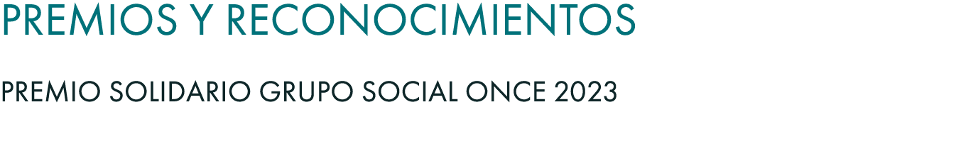 Premios y reconocimientos Premio Solidario Grupo Social Once 2023 