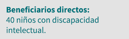 Beneficiarios directos: 40 niños con discapacidad intelectual 