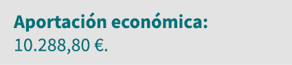 Aportación económica: 10 288,80   