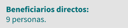 Beneficiarios directos: 9 personas 