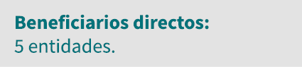 Beneficiarios directos: 5 entidades 