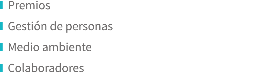  Premios  Gestión de personas  Medio ambiente  Colaboradores