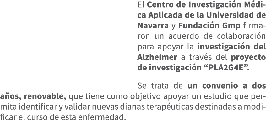 El Centro de Investigaci n M dica Aplicada de la Universidad de Navarra y Fundaci n Gmp firmaron un acuerdo de colabo...