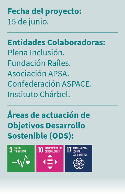 Fecha del proyecto: 15 de junio. Entidades Colaboradoras: Plena Inclusi n. Fundaci n Ra les. Asociaci n APSA. Confede...