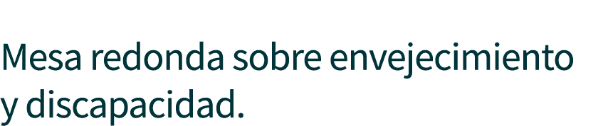  Mesa redonda sobre envejecimiento y discapacidad.