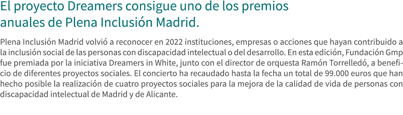 El proyecto Dreamers consigue uno de los premios anuales de Plena Inclusi n Madrid. Plena Inclusi n Madrid volvi a r...