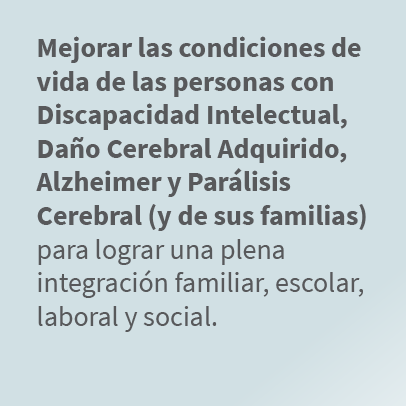 Mejorar las condiciones de vida de las personas con Discapacidad Intelectual, Da o Cerebral Adquirido, Alzheimer y Pa...