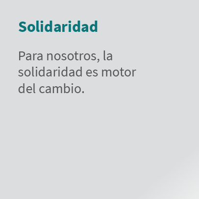 Solidaridad Para nosotros, la solidaridad es motor del cambio. 